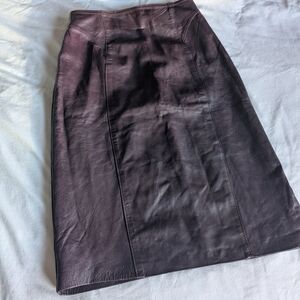 Bagatelle Dark Brown Leather Pencil Skirt